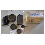 Cast Iron Cook Set in Wood Box