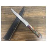 Damascus Knife & Sheath