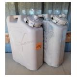 2-- Tan 5 Gallon  Water Jugs