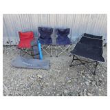 3 Chairs, Cot, Tent