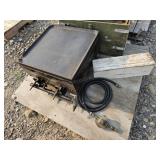 Propane Grill/Griddle in Green wood box