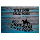 Title Information/ P.O.A. Form