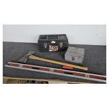 Wood's PowrGrip, Axe, Level & Tool Box w/Tools