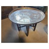 Copper Tone Coated Round Table w/ Stand