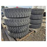8-- 11R22.5 Drive Tires & Wheels- All Re-Caps