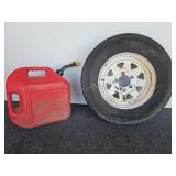 13' Spare Tire & 5-Gallon Fuel Can