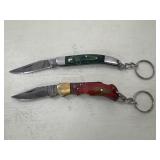 2 - Folding Damascus Knife Keyrings - LISTING?