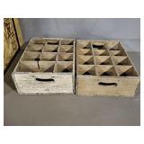 2 - Vintage Wood Crates - Divided