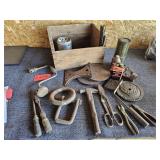 Wood Box of Misc Items