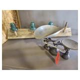 Vintage Pennscale Scale & Insulator Rack