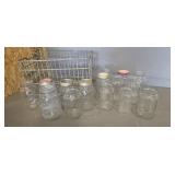 Young's Dairy Crate w/ Old Canning Jars