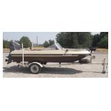 1981-15 ft. Tri-Hull Fiberglass Boat w/ Trailer