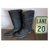 Rubber Boots and Sign Rubber Boots and Sign
