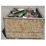 Wooden Tote of Nuts and Bolts Wooden Tote of Nuts and Bolts