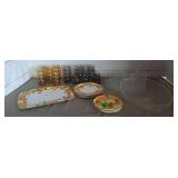 Set of Glasses/ Trays/ Plates Set of Glasses/ Trays/ Plates