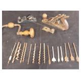 Plane, Antique Drill, Bits Plane, Antique Drill, Bits