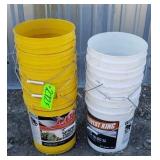 9-- 5 Gallon Plastic  Buckets