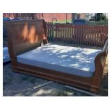 Queen Sleigh Bed w/ Box Spring w/ Mirror