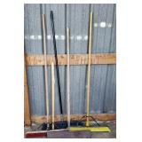 3-- Brooms, 1-- Scraper. 3-- Brooms, 1-- Scraper.