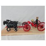 Custom Made 2-Perchion Horses Pulling Fire Wagon