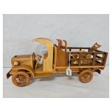 Custom Wood Truck w/2 Bag Wagons & Saw Horses