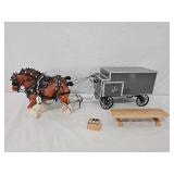 Custom Amish Bench Wagon w/Books and Benches