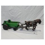 Custom Made Horse Hitch w/Green Wagon