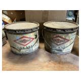2 Vintge Diamond 25 lb Grease Cans