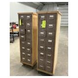 2 Rolling 16-Drawer Organizer Filing Cabinet