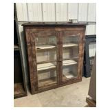2 Door Glass Front Cabinet w/ Shelves