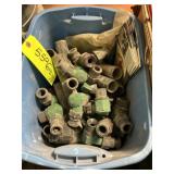 2 Buckets and Tub  of Misc Plastic Sprayer