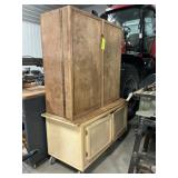 Large Wood Storage Cabinet on Rollers