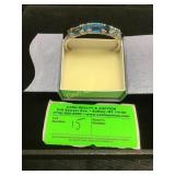 Sterling blue topaz bangle bracelet 24.00 grams