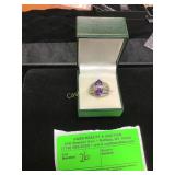 Sterling App. 2-1/2 carats Amethysts and c