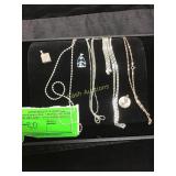 Sterling silver lot, 5-chains, App. 49.50 gr