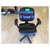Leather red office chairs tears in armrest Leather red office chairs tears in armrest