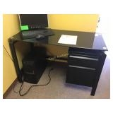 Real space lake point collection glass top desk Real space lake point collection glass top desk