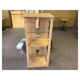 Wood in glass entertainment stand some damage on Wood in glass entertainment stand some damage on