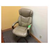 Leather and Wood Executive Chair- As is