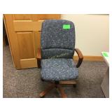 Kimball Wood and Cloth Seat Executive Chair