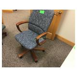 Kimball Wood and Cloth Seat Executive Chair