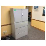 Three Drawer Lateral File With Two Door On Top