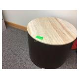Wood Based Table With Marble Top 31' Diameter