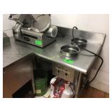 Stainless steel worktable on wheels with two
