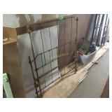 Antique children's single bed headboard and