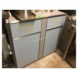 Double garbage can receptacle no inside cans.  45