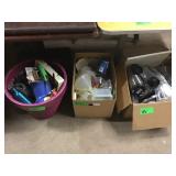 Three boxes of assorted kitchen wares