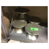 Five pizza tray stands