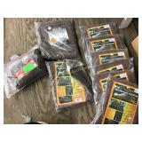 Eight 12' x 16' brown tarps and one 12 x 15'
