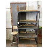 Metal shelf and stool